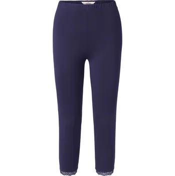 Dámské legíny 662434 - Tchibo - 3/4 legíny s krajkovým lemem - pro ženy - vel. L 44/46 - barva: modrá