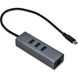 i-tec Metal USB-C/3x USB 3.0 + 1x RJ45 (C31METALG3HUB) stříbrný