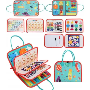 KREATIVNÍ FILCOVÁ EDUKAČNÍ KNIŽKA MONTESSORI 8v1: ZÁBAVA A UČENÍ