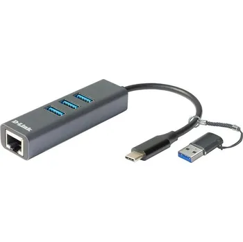 Síťový prvek D-Link USB-C/USB 3.0 na Gigabit ethernet a 3x USB 3.0 (DUB-2332)