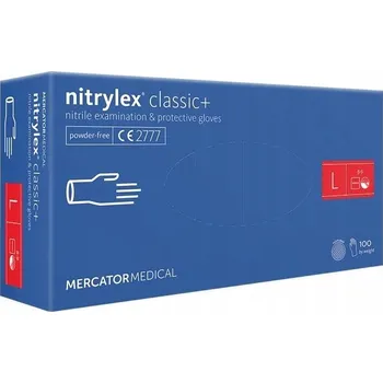 Vyšetřovací rukavice NITRILOVÉ RUKAVICE NITRYLEX CLASSIC BLUE L 100 KS