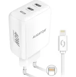 Aligator Power Delivery 40W, 2xUSB-C + kabel pro Apple (CHPD0025) bílá