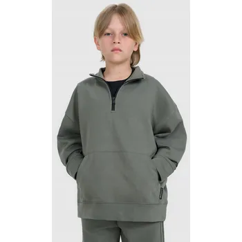 Chlapecká mikina 4F dětská mikina bavlna šedá, velikost 140