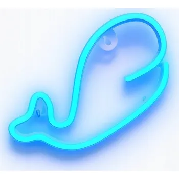 Žárovka LED NEONOVÁ NÁSTĚNNÁ LAMPA USB NOČNÍ VELRYBA VELRYBA DEKORACE POKOJE
