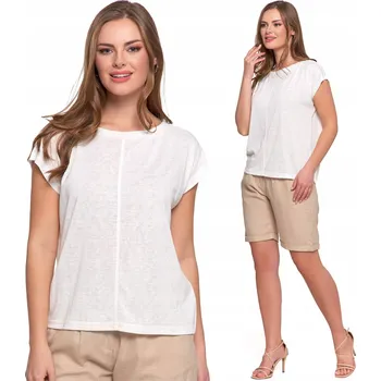 Dámská halenka Dámská bavlněná halenka s krátkým rukávem, volný STŘIH , ELEGANTNÍ MORAJ XL