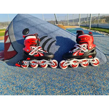 KUBIsport 05-CS310K-CRV Dětské inline brusle roztahovací CS310K červené velikost 31-34