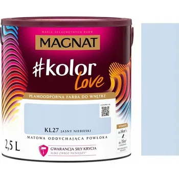 barva na zeď Magnat Latexová Barva na zeď 2,5 l světle modrá matná