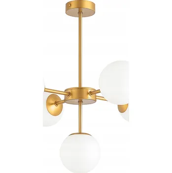 Závěsné stropní svítidlo ZLATÁ Kov Sklo Moderní lustr GLAMOUR 5 koulí