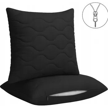 Polštář ANTIALERGICKÝ POLŠTÁŘ PROŠÍVANÁ 45x45 ČERNÝ NA ZIP MĚKKÁ KULIČKA VYSOKÁ