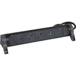 Legrand 3x zásuvka, USB, USB-C, 1,5m (L049425) černá