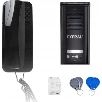 Domovní telefon pro 1 rodinu Cyfral Cosmo R1 černý + přívěsky