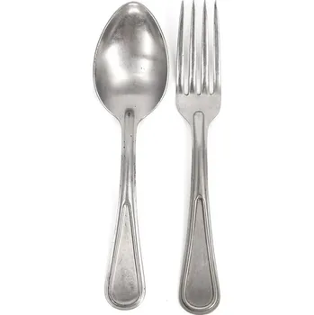 Kempingové nádobí Armáda Belgická Příbor - lžíce a vidlička BELGICKÝ použitý