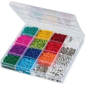 Dětské navlékací korálky crelando® Kreativní sada skleněných korálků (barevná)