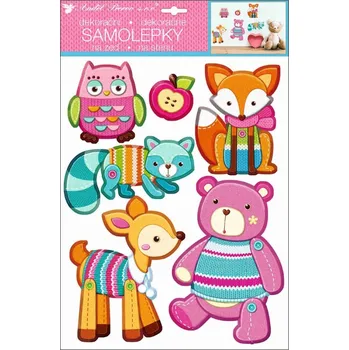 Samolepící dekorace Anděl Samolepky na zeď 3D lesní zvířátka 35 x 27 cm