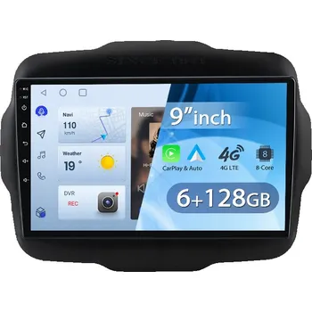 Auto Hi-Fi Autorádio Junsun multimédia pro Jeep Renegade 2016-2020 4G 4+64GB