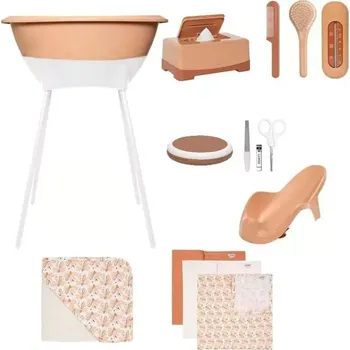 koupací vanička LUMA 9 dílná koupací sada se 3 mušelínkami a osuškou Spiced Copper