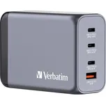 Verbatim GNC-240 GaN, 240W, 3x USB-C PD, 1x USB QC (32205) šedý