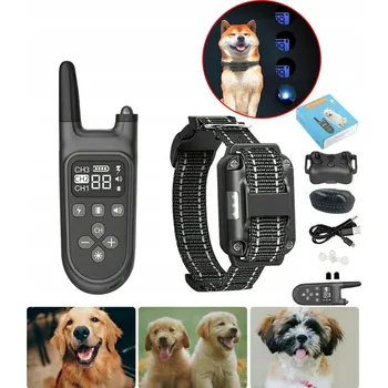 Obojek pro psa OBROŻA DLA PSA TRENINGOWA ELEKTRICKÁ ULTRASONICKÁ LED OBOJEK PRO PSY S DOSAHEM 800M