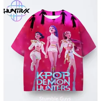 Dívčí tričko KPop Demon Hunters (Lovkyně démonů) KPop Demon Hunters dětské tričko s potiskem Motiv: tao202543, Velikost: 130