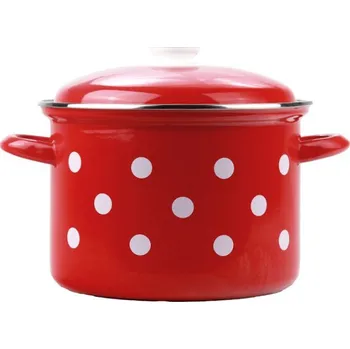 Hrnec BELIS Smaltovaný hrnec Belis/Sfinx Bílý puntík, 24 cm, 8,0 l