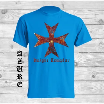 Chlapecké tričko detske-levne-bavlnene-tricko-potisk-znak-Templáři Barva: Azure - azurově modrá, velikost: 164