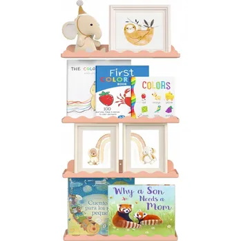 police Nástěnné police Závěsné Plastové v moderním stylu Sada 4ks Růžová