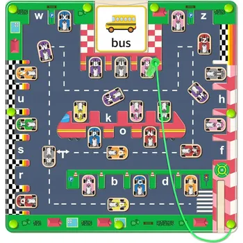 Dřevěná hračka Dřevěná magnetická hra rozvíjející dovednosti - Labyrint, Montessori Hračka