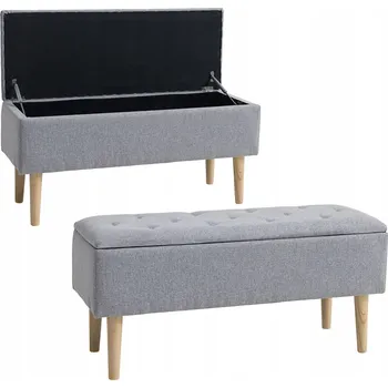 Botník Botník JYSK se sedákem 95 x 45 x 37 cm, odstíny šedé