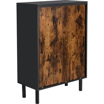 Botník VASAGLE Skříňka s policemi, 70x35x100cm, černá Skříňka na boty