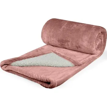 deka Polášek Mikroflanelová deka s beránkem - Růžová | 100 x 150 cm