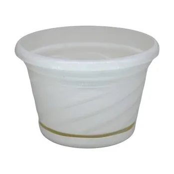 Květináč Květináč s miskou Malaga 150x105 mm bílá