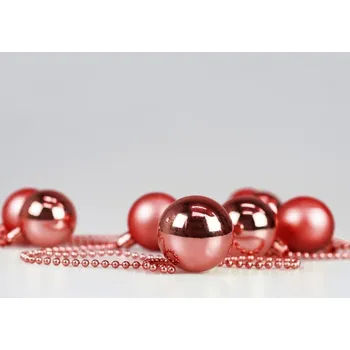 Vánoce Vánoční Baňky na řetízku - červené, 8 kusů