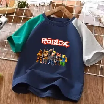 Dívčí tričko Dětské bavlněné tričko s motivem Roblox Barva: modrá 1, Velikost: 110