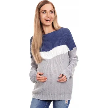 Dámský svetr Dámský těhotenský svetr 40023 - Peekaboo modro šedá uni