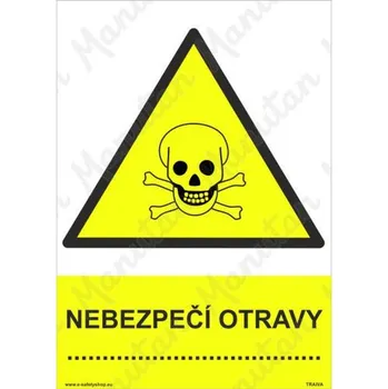 Kancelář Nebezpečí otravy, plast 210 x 297 x 0,5 mm A4