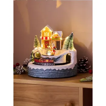 Vánoční dekorace Sinsay - Vánoční LED dekorace s městečkem a pohyblivým vláčkem - vícebarevná - 466FS-MLC - 466FS-MLC-ONE