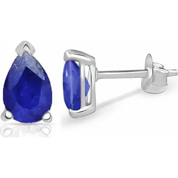 Náušnice Stříbrné náušnice pecky s safírem SBC-111-S 5 mm, 0,6 g