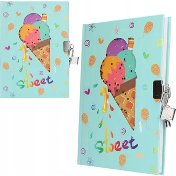 Zápisník 611221 NOTES ZÁPISNÍK DENÍK S VISACÍM ZÁMKEM JEDNOROŽEC ZMRZLINA Adar