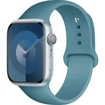 Silikonový řemínek pro Apple Watch Series 9 8 7 6 5 4 3 SE Ultra 2 49 mm – 42 – 44 – 45 mm S-M Vodotěsný pružný pásek z měkké pryže pro pohodlné každodenní nošení šedo-zelená