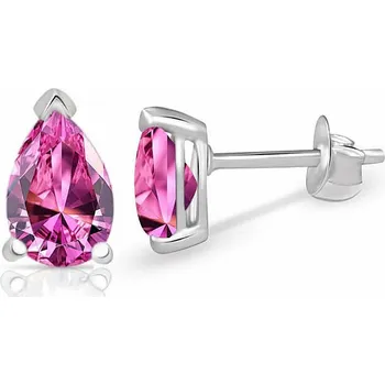 Náušnice Stříbrné náušnice pecky s růžovými turmalíny SBC-105-PT 6 mm, 0,6 g