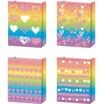 Dárková taška Dárková taška L - Duhová se srdíčky