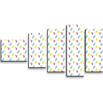 Obraz Sablio Obraz - 5-dílný Obtisk nožiček - 100x60 cm