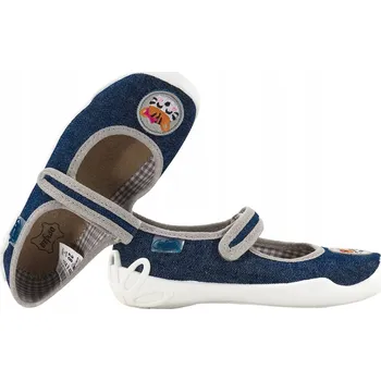 Dívčí obuv Befado dětské papuče na suchý zip modré, velikost 28