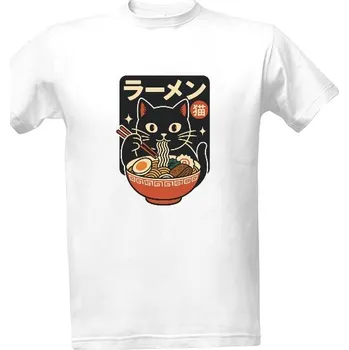 Tričko s potiskem Kočičí Ramen pánské
