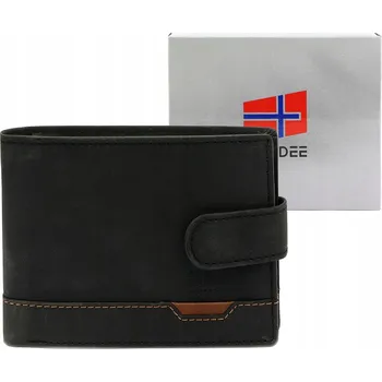 Nordee pánská kožená peněženka elegantní vintage na patentku černá