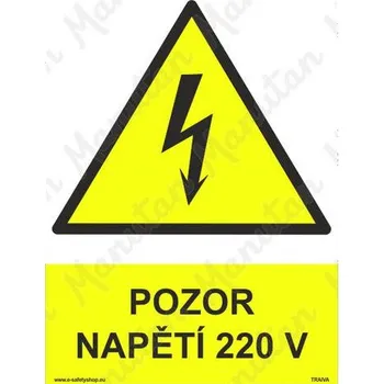 Kancelář Pozor napětí 220 V, plast 148 x 210 x 0,5 mm A5
