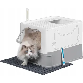 Kočičí Toaleta Hzuaneri s víkem šuplík lopata kartáč kočky do 15 kg