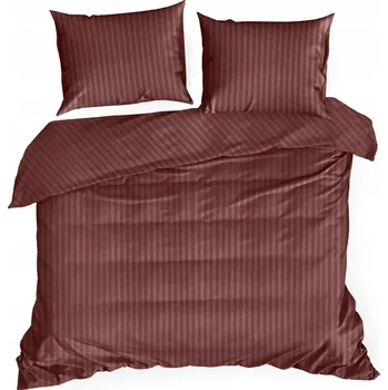 Povlečení Hladké saténové Povlečení , luxusní, elegantní bavlna VERA 160x200, vínová