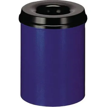 Odpadkový koš Kovový samozhášecí odpadkový koš Hole, objem 30 l, modrý