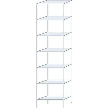 Dílenský regál Kovový regál Ogmios, základní, 300 x 75 x 30 cm, 2 300 kg, 7 polic, 150 kg/police, pozink